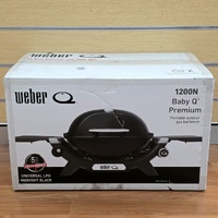 Weber Baby Q Premium 1200N BBQ LPG Midnight Black Compact Portable Grill