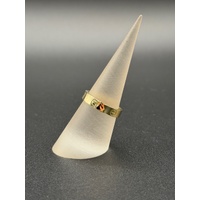 Unisex 18ct Yellow Gold Pattern Band Ring