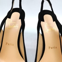 Christian Louboutin Kate Sling 85 Veau Velours Black Heels Size 37