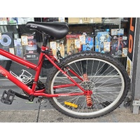 Repco 18 Speed Mountain Bike Red 26 Inch Wheel Shimano Gears Stunt Pegs