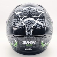 SMK GL268 Stellar Taotei Full Face Helmet Black Grey Green Size M