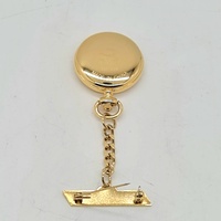 Gold Mark Nurse Fob Watch 5567205 Gold Tone Quartz Date Pulsations with Chain