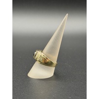 Mens 9ct Yellow Gold Black Onyx & Diamond Ring