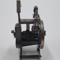 Antique Metal Desk Clock Pencil Sharpener Vintage Office Collectible Decor