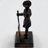 Antique Metal Pencil Sharpener Knight Warrior Medieval Collectible Desk Decor Vintage Style