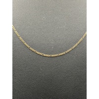 Unisex 9ct Yellow Gold Figaro Link Necklace