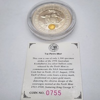 Perth Mint Australian Kookaburra Privy Marked 2oz Silver Coin Set 1994-1995