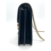 Gucci Dollar Calfskin Interlocking G Chain Shoulder Bag Small Black