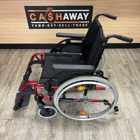 Breezy Basix 2 Self Propelled Wheelchair Aluminium 125kg Red Black