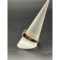 Mens 9ct Yellow Gold Blue Gemstone & CZ Ring