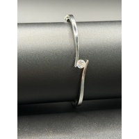 Ladies 925 Sterling Silver Cubic Zirconia Bangle