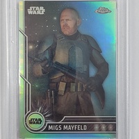 Topps 2023 Star Wars Chrome Migs Mayfeld Aqua Refractor #100 PSA 9 Mint Trading Card