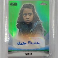 2022 Topps Chrome Mandalorian Isla Farris Winta Auto Green Refractor /99 ICG 9.5