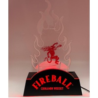 LED Promotional Light Flame Sign Fireball Cinnamon Whisky Man Cave Decor