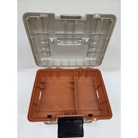 Plano 1363 Fishing Tackle Box Orange Stow N Go 3 Slide In Containers