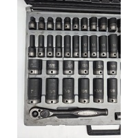 Dual Action 59pc 3/8" Drive Impact Socket Set Metric Imperial 10145901 Thin Wall
