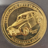 Franklin Mint Holden 50th Anniversary Commemorative Medal Slabbed Gold Gilded