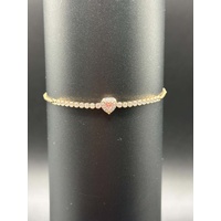 Ladies Stainless Steel Rose Gold Finish Swarovski Tennis Bracelet