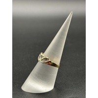 Ladies 9ct Yellow Gold Twist Pattern Diamond Ring