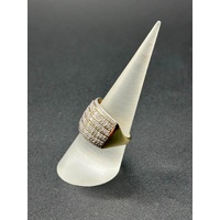 Ladies 9ct Yellow Gold Diamond Cluster Ring