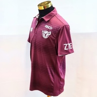 2017 Manly Warringah Sea Eagles NRL Media Polo Shirt ISC Maroon Size M Gym Sport