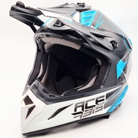 Acerbis Steel Carbon Motocross Helmet Blue White Offroad Dirt Bike XL