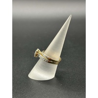 Ladies 9ct Yellow Gold Diamond Cluster Wedding Ring Set