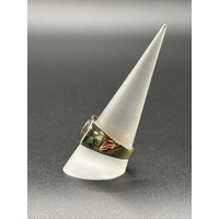 Mens 9ct Yellow Gold Diamond Signet Ring
