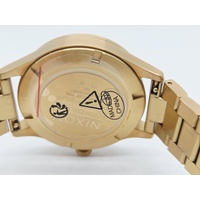 Nixon Sentry Solar Stainless Steel All Gold Black A1346-510-00 Mens Watch