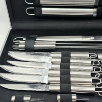 30pc Stainless Steel BBQ Grill Tool Set Utensils Kit Silver Hard Case