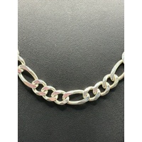 Mens Solid 925 Sterling Silver Figaro Link Necklace