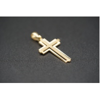  Unisex 9ct Yellow Gold Religious Cross Pendant