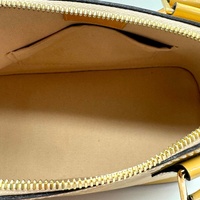 Louis Vuitton Alma BB Monogram Vernis Satchel Bag Beige Yellow with Strap