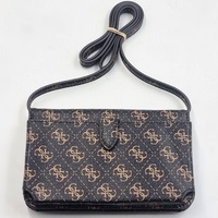 GUESS Noelle Phone Crossbody Wallet Bag Brown Logo Print Shoulder Purse