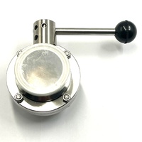 2" SS304 Stainless Steel 3 Position Pull Handle Butterfly Valve Tri Clamp Sanitary 64 Gauge