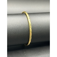Ladies 18ct Yellow Gold Round Bangle