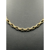 Ladies 9ct Yellow Gold Oval Belcher Link Necklace