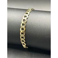 Unisex 9ct Yellow Gold Curb Link Bracelet