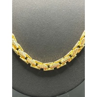 Mens 15ct Yellow Gold Fancy Link Necklace