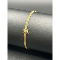 Unisex 18ct Yellow Gold Tight Curb Link Bracelet
