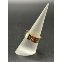 Ladies 18ct Three Tone Gold Stack Ring 