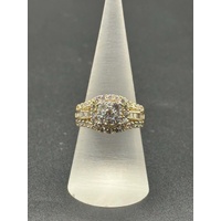 Ladies 14ct Yellow Gold Diamond Cluster Ring