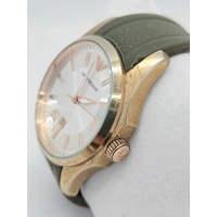 Emporio Armani AR-3332 Unisex Gold Toned Muted Green Strap Analogue Watch
