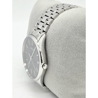 Calvin Klein Mens Quartz Watch K4N211 Silver Steel Black Dial Boxed