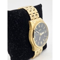 JAG J2438A Mens Gold Tone Black Dial Stainless Steel Quartz Watch