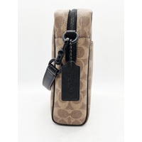 Coach CET69 C2654 Tristan Crossbody Bag 14 Signature Canvas Brown Dust Bag COA
