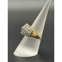 Ladies 9ct Yellow Gold Diamond Cluster Ring
