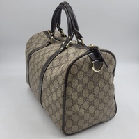 Authentic Gucci GG Supreme Joy Medium Boston Bag Beige Ebony Handbag 