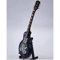 BULLDOGS Miniature Guitar Blue Black Collectible Display Model
