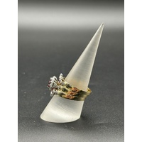 Ladies 9ct Yellow Gold Red Sapphire & Diamond 3 Ring Set
